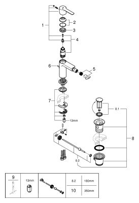 Grohe EH-Bidetbatterie Lineare 33848_1 Einlochmontage hard graphite gebürstet, Farbe hard graphite Bild 2