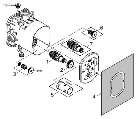 Grohe Unterputz-Einbaukörper Rapido 35500, für Grohtherm Special / Grohtherm F Bild 2