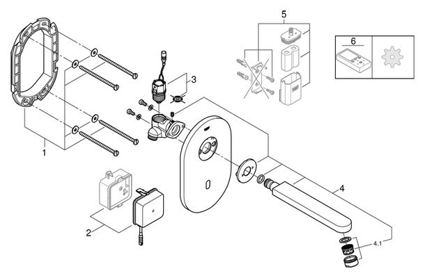 Grohe IR-Elektronik Euröco CE, für Waschtisch Fertigmontageset ohne Mischung 230 V, 172 mm, Farbe chrom Bild 2