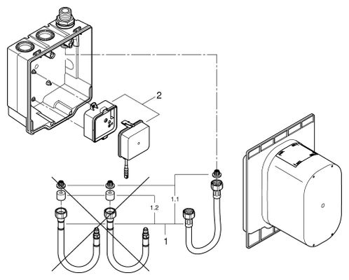 Grohe UP-Einbaukasten Euröco CE 36337_1, ohne Mischung, für WT-IR-FMS / 230 V Bild 2