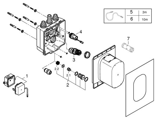 Grohe UP-Einbaukasten Eurosmart CE 36416_1, mit Trafo 230 V, für 36415/36463 Bild 2
