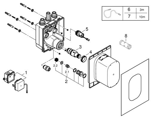 Grohe UP-Einbaukasten Eurosmart CE thermostatische Mischung, für 36456 Bild 2