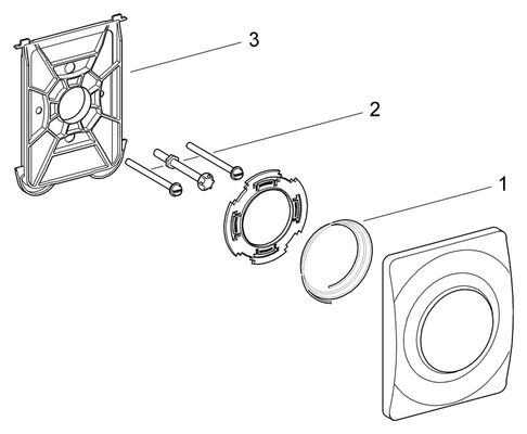 Grohe Urinal-Betätigung Surf, mit Druckknopfbetaetigung, matt, 144 x 116 x 35 mm, Farbe chrom Bild 2