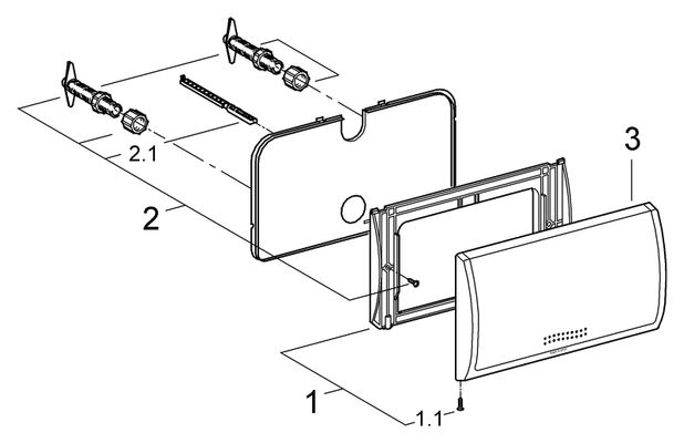 Grohe Abdeckplatte Classic für Spülkasten 6-9l, Spül & Stopp, 330 x 190 mm, matt, 190 x 330 mm, Farbe chrom Bild 2