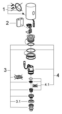 Grohe AP-Umrüsteinheit Tectron, für Urinal-Spüler 37339 / Varianten, Farbe silberfarben Bild 2