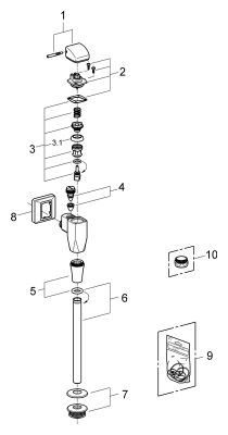 Grohe Urinal-Spüler DN 15 Aufputz, mit Rosette Spülrohr Innenverbind, 47 x 130 mm, Farbe chrom Bild 2