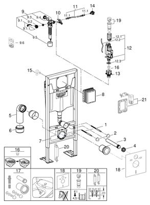 Grohe WC-Element Rapid SL 38584_1 BH 1,13m SPK GD2 freistehende Montage, 1130 x 500 mm Bild 2