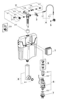 Grohe WC-Spülkasten Wandeinbau 6-9l einstellbar Start / Stopp ohne 2 Mengen, 779 x 467 x 118 mm Bild 2