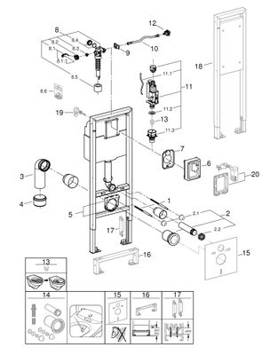 Grohe WC-Element Rapid SL 38675_1 BH 1,13m SPK 6 l behindertengerecht, 1130 x 420 mm Bild 2