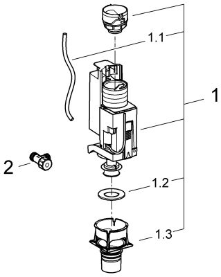 Grohe Umrüstset, für Spülkasten 6 l Wandeinbau, ohne Abdeckplatte Bild 2