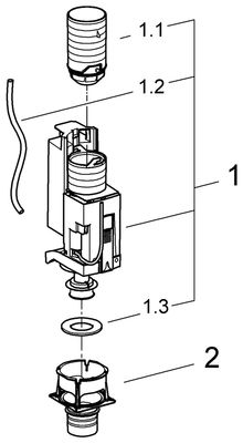Grohe Umrüstset, für Spülkasten GD2 6 - 9 l einstellbar, ohne Abdeckplatte Bild 2