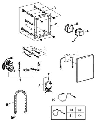 Grohe WC-Funk-Elektronik 38759, für Stützklappgriffe, mit Sendern edelstahl, 68 x 191 mm, Farbe Edelstahl-Optik (silber) Bild 2