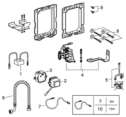 Grohe WC-Funkelektronik, für manülle Betätigung, 68 x 191 mm Bild 2