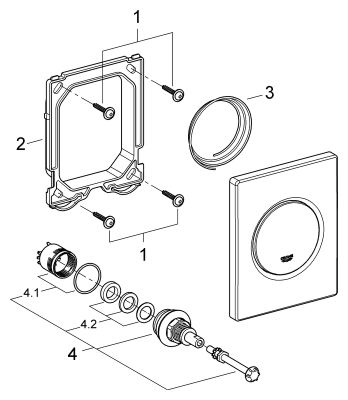 Grohe Urinal-Betaetig. Nova Cosmopolitan 38804 FMS manülle Betätigung matt, 150 x 49 mm, Farbe chrom Bild 2