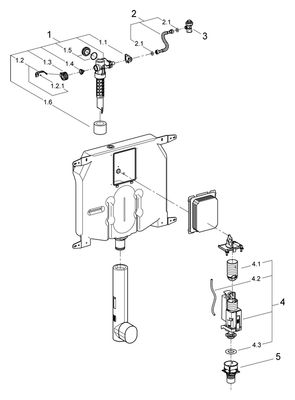 Grohe WC-Spülkasten Wandeinbau Putztraegerbeschichtung Eckventil, 855 x 550 x 119 mm Bild 2