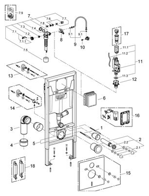 Grohe WC-Element Rapid SL Spülrohr, für externe Geruchsabsaugung, 1130 x 500 mm Bild 2