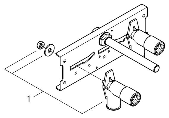 Grohe Thermostat-Rohbauset, für Waschtisch-Wand-Thermostate Bild 2