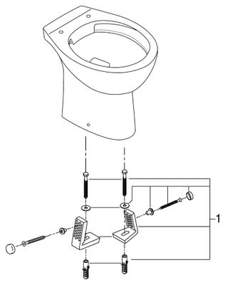 Grohe Stand-Tiefspül-WC, spülrandlos, Abgang waagerecht, mit Befest, 400 x 356 x 515 mm, Farbe weiß Bild 2