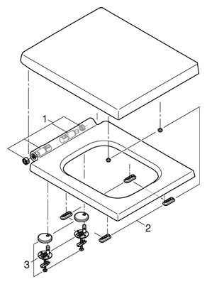 Grohe WC-Sitz Cube Keramik Soft close alpin, 383 x 490 mm, Farbe weiß Bild 2