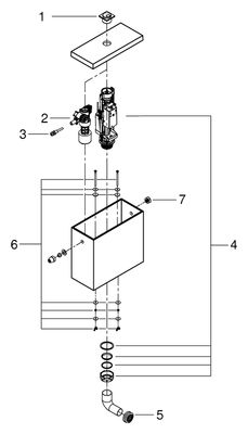 Grohe Aufputz-Spülkasten Cube Keramik Anschluss seitlich alpin, 494 x 180 mm, Farbe weiß Bild 2