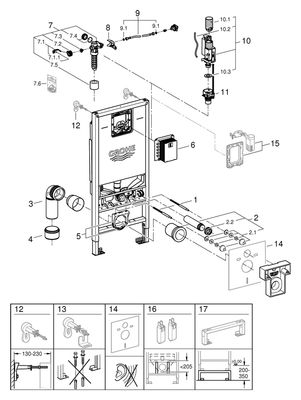Grohe WC-Element Rapid SLX 1,13 m Bauhöhe Bild 2