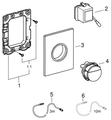 Grohe WC-Betätigung Nova C Light 2-Mengen / Start&Stopp Betätigung, 11 x 156 mm, Farbe chrom Bild 2