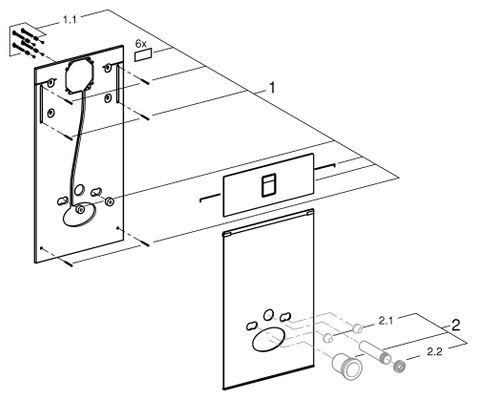 Grohe Glas-Designmodul 39980, für Rapid SL und Uniset, 1090 x 550 x 21 mm, Farbe weiß Bild 2