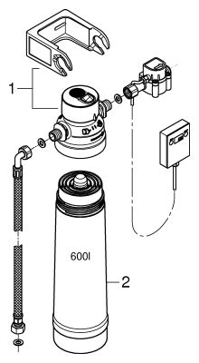 Grohe Filter und Filterkopf Red 40438_1, für stark kalkhaltiges Wasser, Farbe rot Bild 2