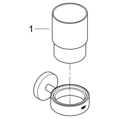 Grohe Glas Essentials 40447_1, mit Halter, 99 x 125 x 106 mm, Farbe chrom Bild 2