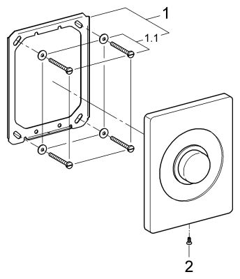 Grohe Abdeckplatte, für Wandeinbauspülkasten aus, Farbe silberfarben Bild 2