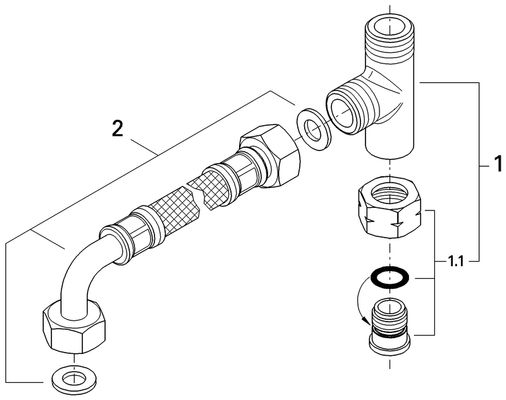 Grohe Anschluss-Set, für Grohtherm Micro Bild 2