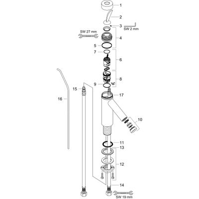 Hansgrohe Waschtischmischer 70 Axor Starck Classic, Farbe chrom Bild 3
