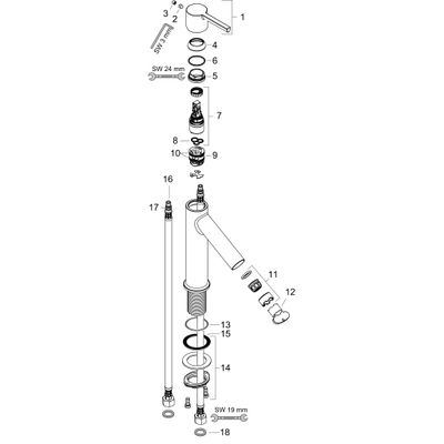 Hansgrohe Waschtischmischer 250 Axor Starck BRG, ohne Zugstange u.Ablaufgarnitur, Farbe red gold Bild 2
