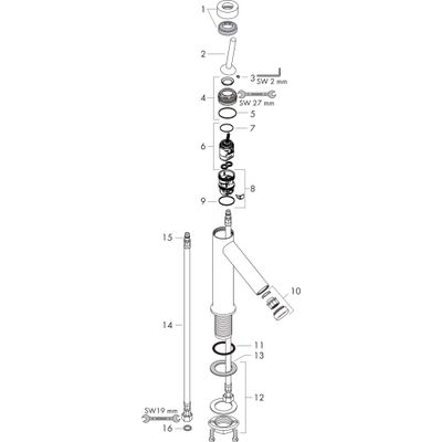 Hansgrohe Waschtischmischer Axor Starck BBC, ohne Zugstange u.Ablaufgarnitur, Farbe black chrome Bild 3