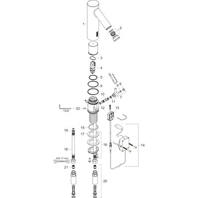 Hansgrohe Waschtischmischer Axor Starck Elektronik Netzbetrieb BBC, Farbe black chrome Bild 2