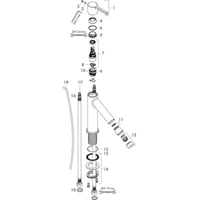 Hansgrohe Bidetmischer Axor Starck Hebelgriff, Farbe chrom Bild 2