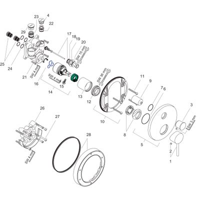 Hansgrohe Farbset Phil.Starck NEU mit integr.Sicher. für Einhand-Unterputz-Badebatterie verchromt, 170 mm, Farbe chrom Bild 2