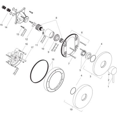 Hansgrohe Farbset Phil.Starck NEU verchromt für Einhand-Unterputz-Brausebatterie, 170 mm, Farbe chrom Bild 3