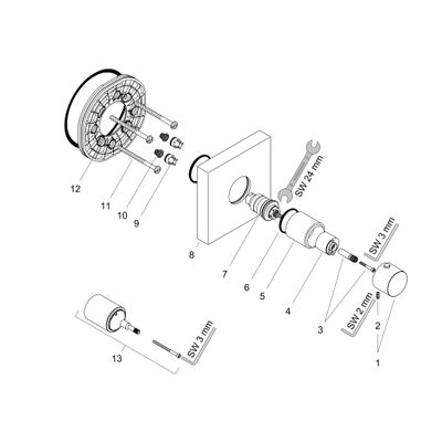 Hansgrohe Fertigset Axor Starck ShowerCollection für Thermostatmodul 3/4", 120 mm, Farbe chrom Bild 2