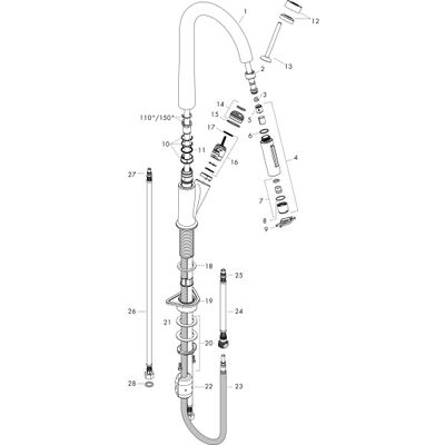 Hansgrohe Spültischmischer Axor Starck BBC, mit Ausziehbrause, Farbe black chrome Bild 2
