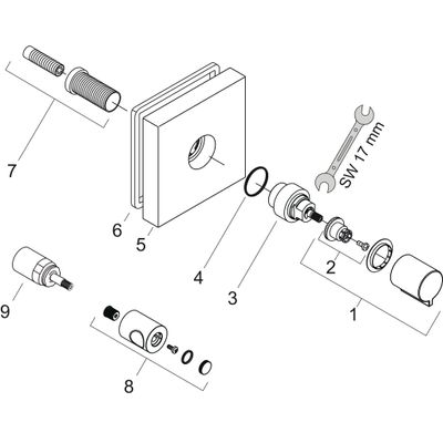 Hansgrohe Fertigset Axor Starck ShowerCollection für Absperrventil 1/2" verchromt, 120 x 120 x 64 mm, Farbe chrom Bild 3