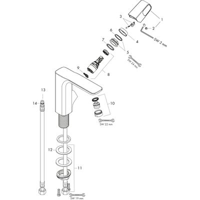 Hansgrohe Waschtischmischer Axor Urquiola, ohne Ablaufgarnitur BBR, Farbe bronze Bild 2
