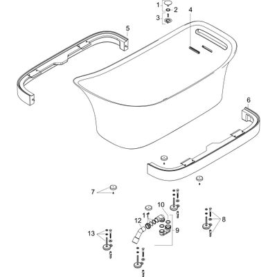 Hansgrohe Badewanne Axor Urquiola 1800 mm, 867 x 794 x 1809 mm, Farbe weiß Bild 2