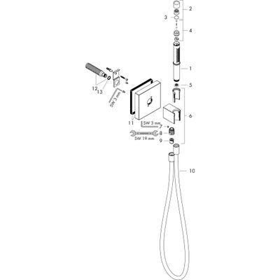 Hansgrohe Portereinheit inklusive Stabhand brause, Brauseschlauch 1.25m, Farbe chrom Bild 3