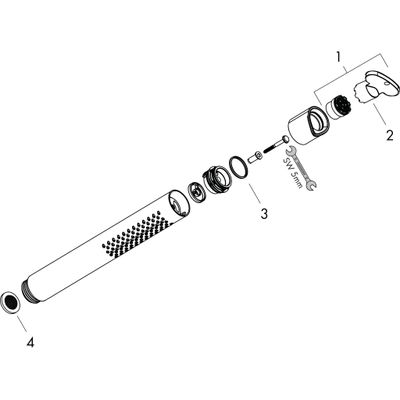 Hansgrohe Handbrause 2jet Axor Starck Organic, Farbe chrom Bild 2