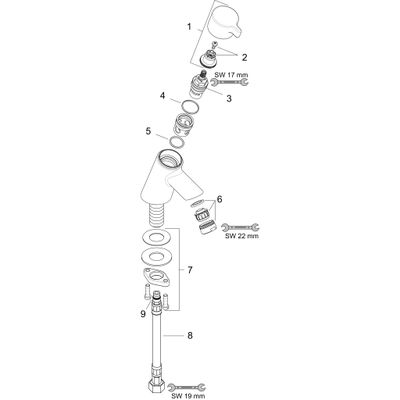 Hansgrohe S Standventil, ComfortZone 40, ohne Ablaufgarnitur, Ausladung 83 mm, 119 x 83 mm, Farbe chrom Bild 2