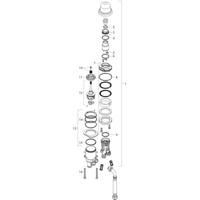 Hansgrohe 2-Loch Wannenarmatur Grundkörper, für Wannenrandmontage Bild 3