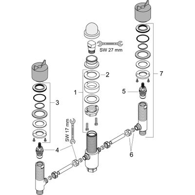 Hansgrohe 3-Loch Wannenarmatur Grundkörper, für Wannenrandmontage Bild 2