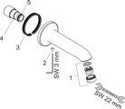 Hansgrohe Wanneneinlauf Talis, Talis S, Metris E2 DN 20 Ausladung 159 mm, verchromt, 147 mm, Farbe hochglanz Bild 2