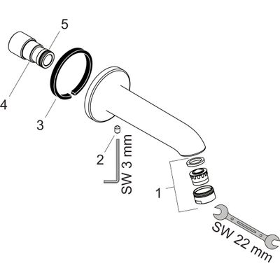 Hansgrohe Wanneneinlauf Talis, Talis S, Metris E2 DN 20 Ausladung 159 mm, verchromt, 147 mm, Farbe chrom Bild 2